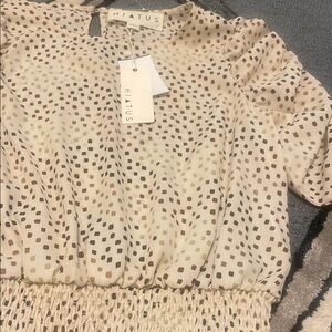 Hiatus Cream Ivory Dot Blouse